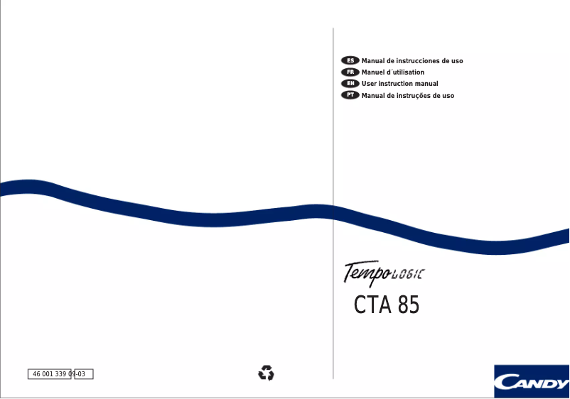 Page 1 de la notice Manuel utilisateur Candy LB CTA 85
