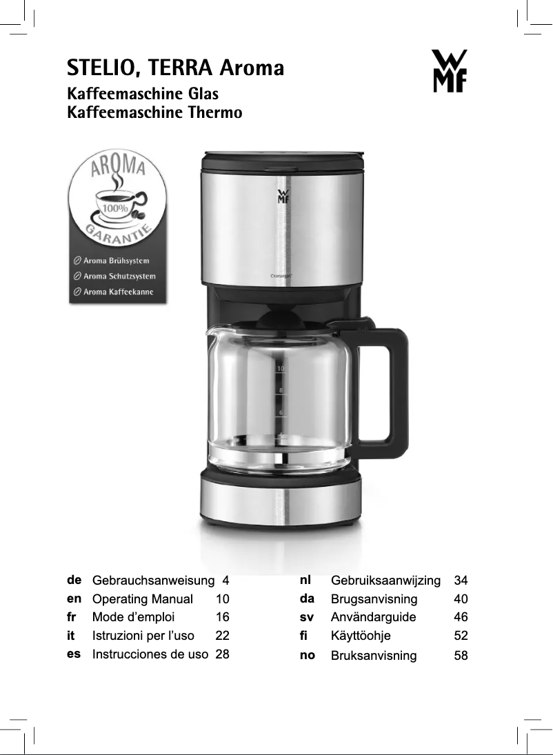 Image de la première page du manuel de l'appareil Aroma Thermo Stelio