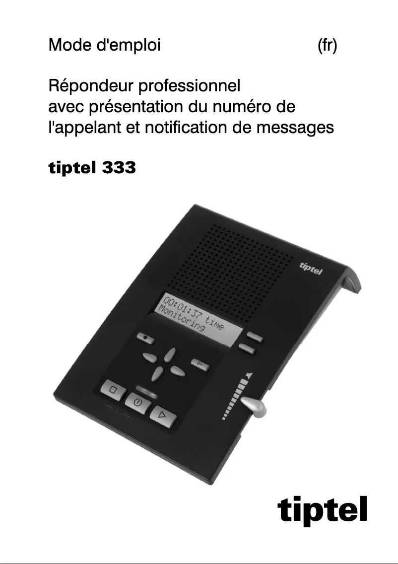 Page n°1 - Manuel utilisateur Tiptel 333