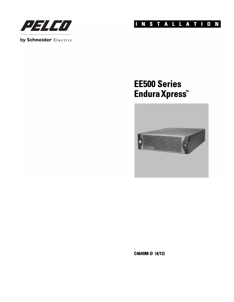 Page 1 de la notice Manuel utilisateur Pelco EnduraXpress EE564-24B