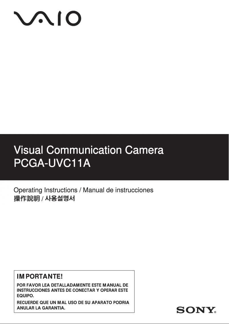 Página 1 del manual Manual de usuario Sony PCGA-UVC11