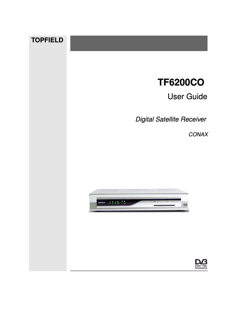 Page n°1 - Manuel utilisateur Topfield TF 6200 CO