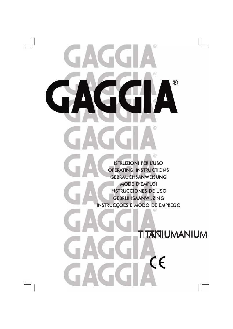 Page 1 de la notice Manuel utilisateur Gaggia Titanium Libretto