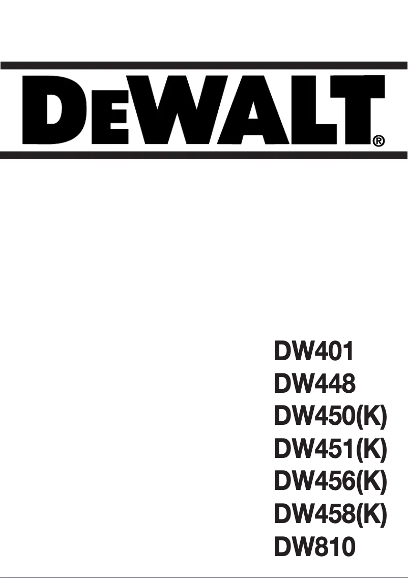 Page n°1 - Manuel utilisateur DeWalt DW401