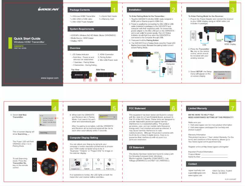 Page n°1 - Manuel utilisateur iogear GWHDSTX