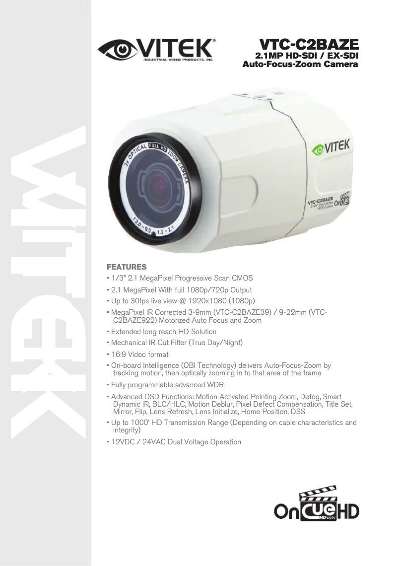 Image de la première page du manuel de l'appareil VTC-C2BAZE