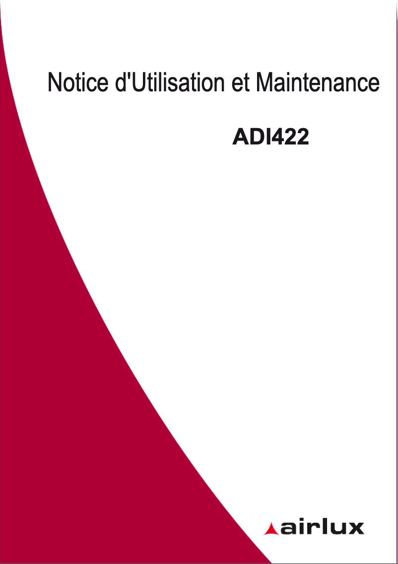 Image de la première page du manuel de l'appareil ADI422