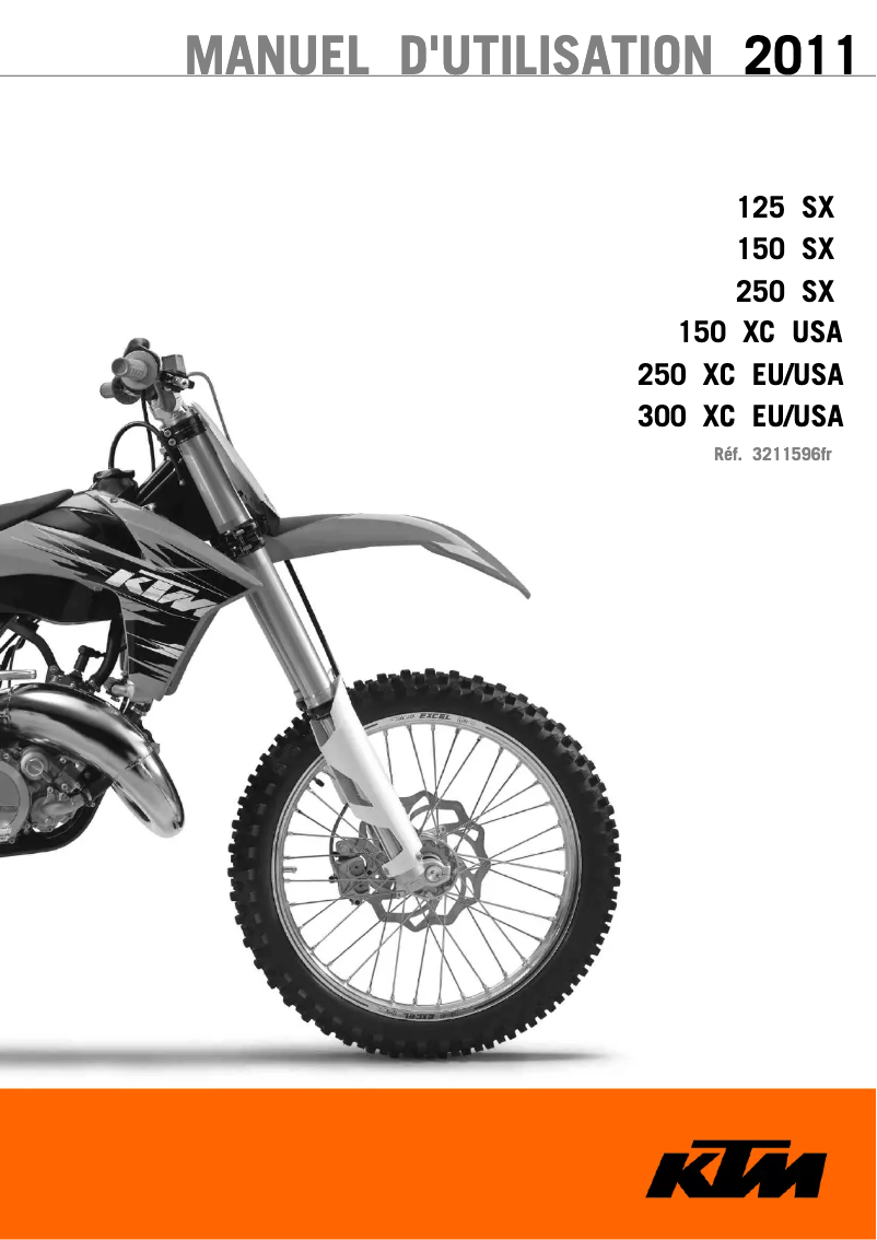Image de la première page du manuel de l'appareil 125 SX (2011)