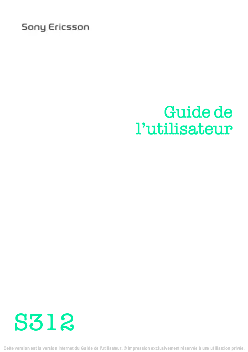 Página 1 del manual Manual de usuario Sony Ericsson S312