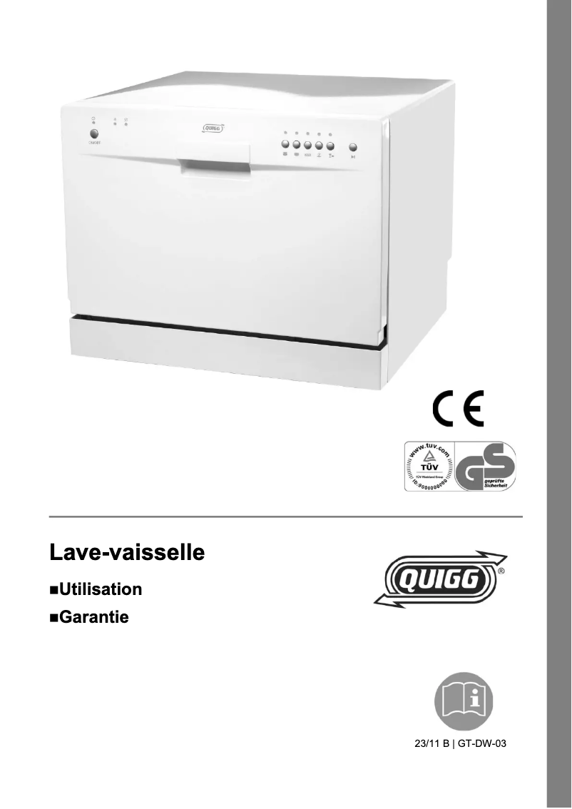 Image de la première page du manuel de l'appareil GT-DW-03