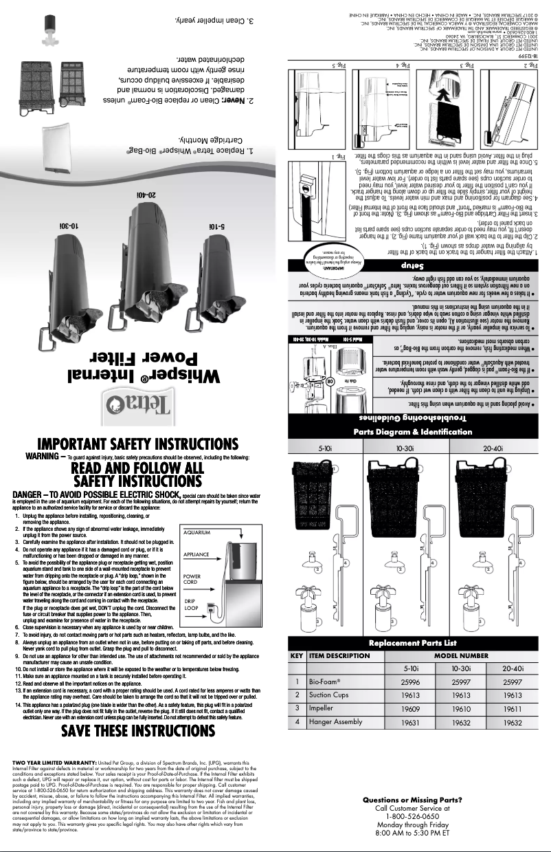 Page 1 de la notice Manuel utilisateur Tetra Whisper 5-10i