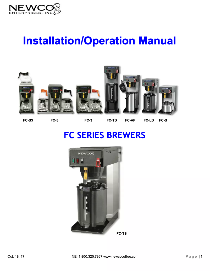 Page 1 de la notice Manuel utilisateur Newco FC-S3