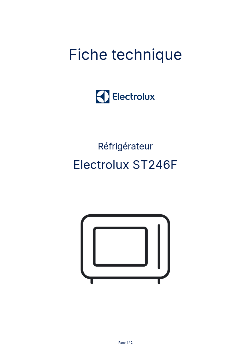 Page n°1 - Fiche technique Electrolux ST246F