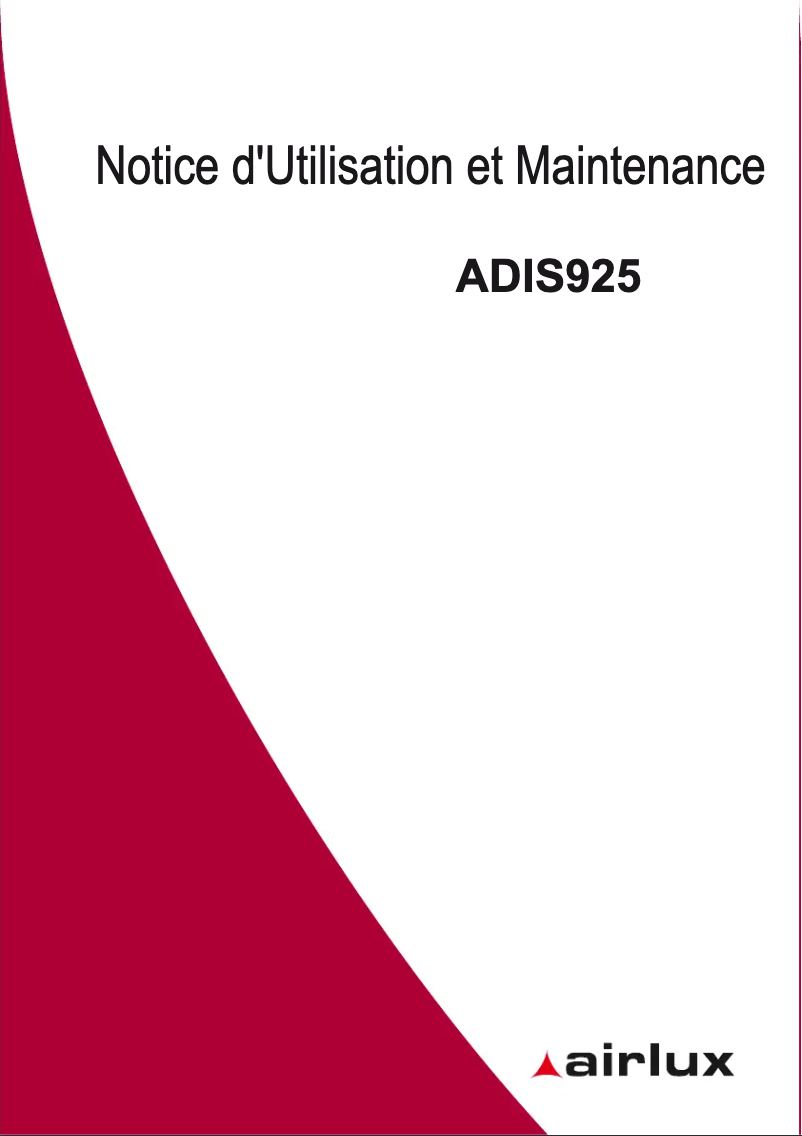 Image de la première page du manuel de l'appareil ADIS925