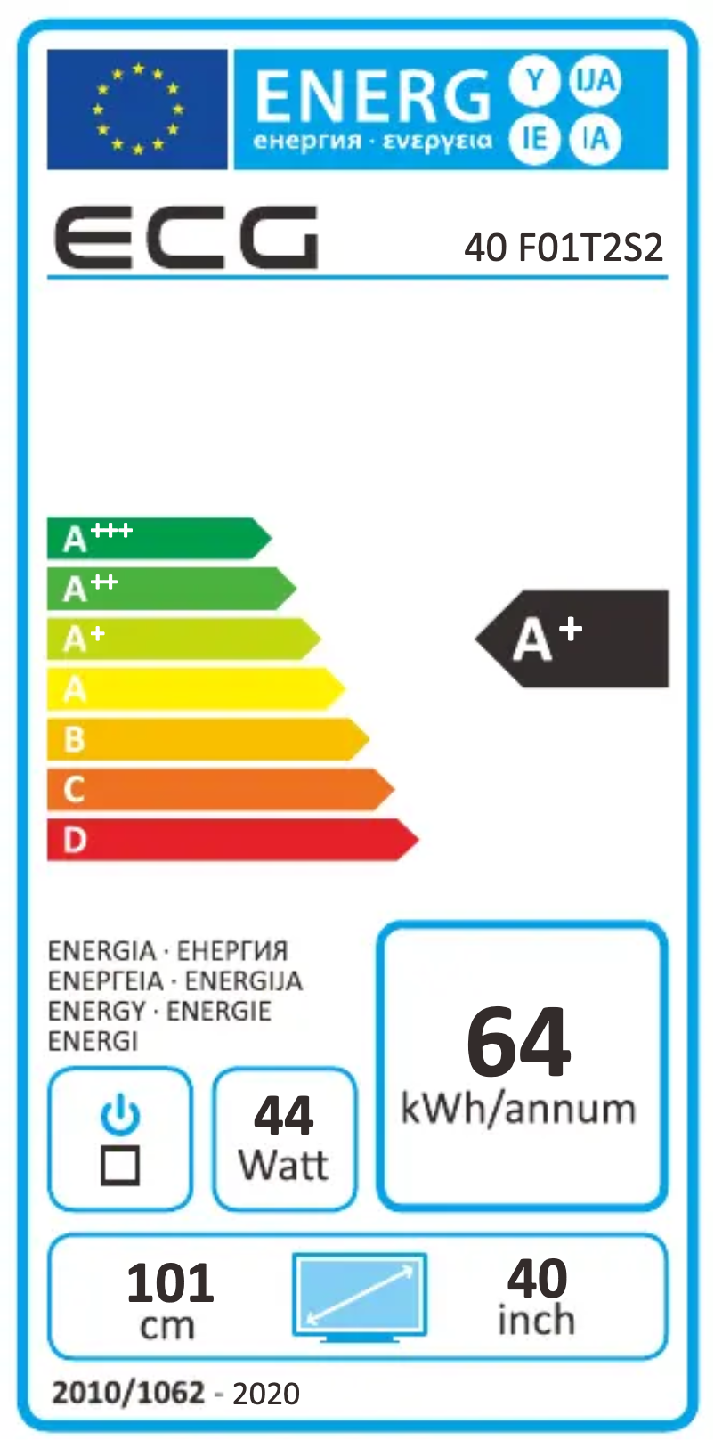 Page n°1 - Label énergétique ECG 40 F01T2S2