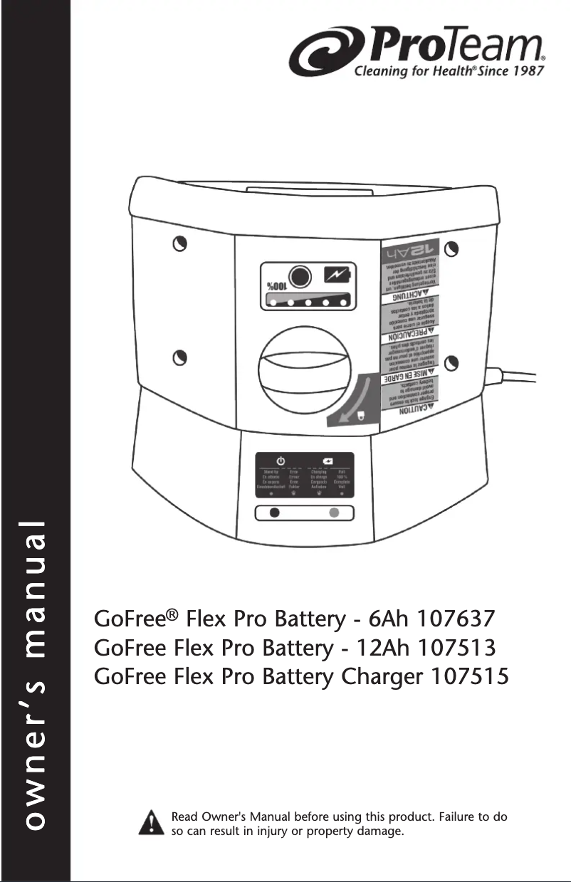 Página 1 del manual Manual de usuario ProTeam GoFree Flex Pro