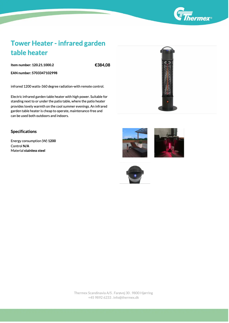 Image de la première page du manuel de l'appareil Tower Heater