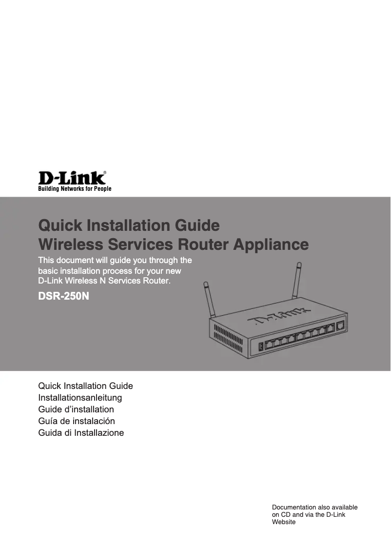 Page 1 de la notice Manuel utilisateur D-Link DSR-250N