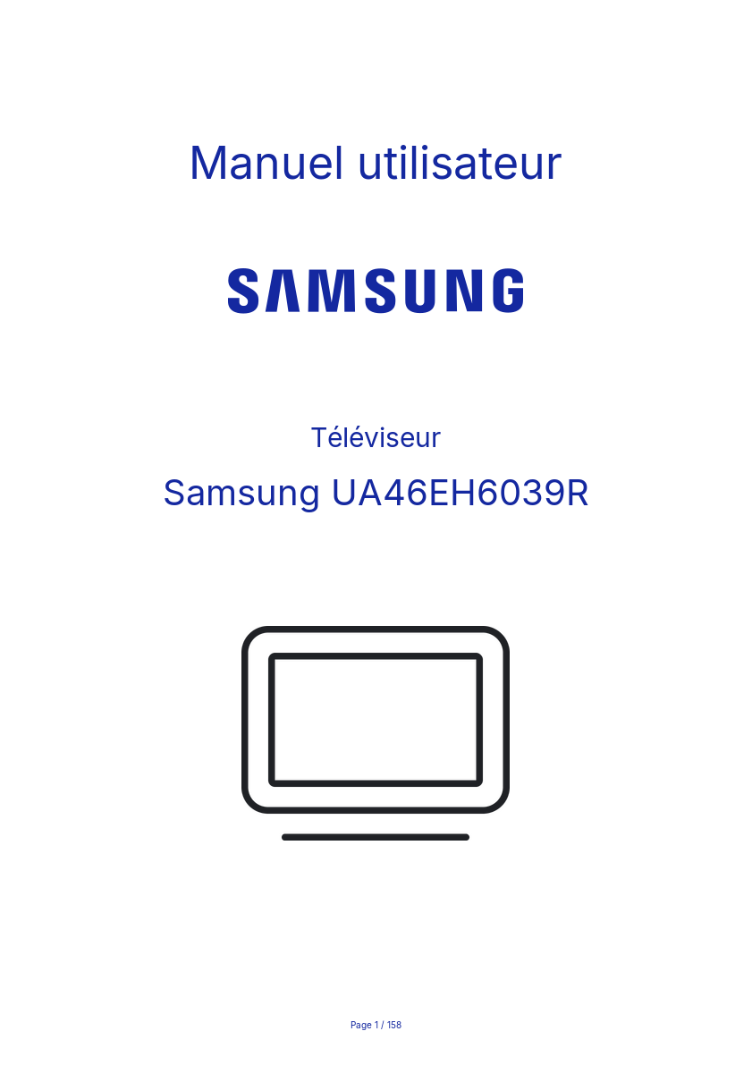 Page n°1 - Manuel utilisateur Samsung UA46EH6039R