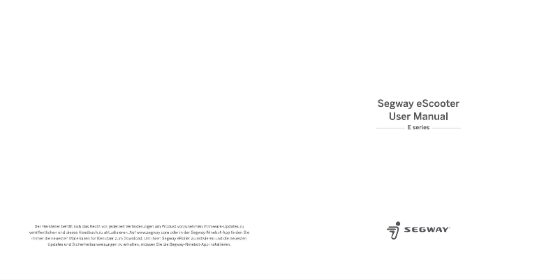 Image de la première page du manuel de l'appareil eScooter E125S