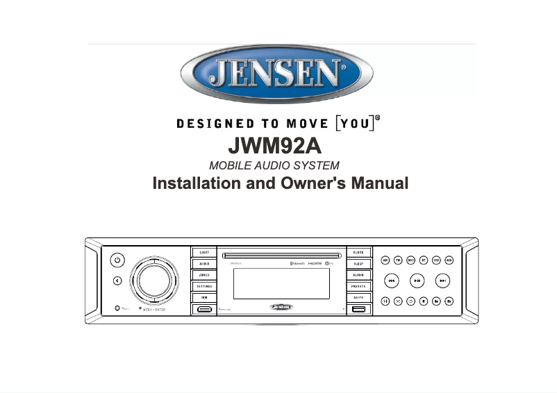 Page 1 de la notice Manuel utilisateur Jensen JWM92A