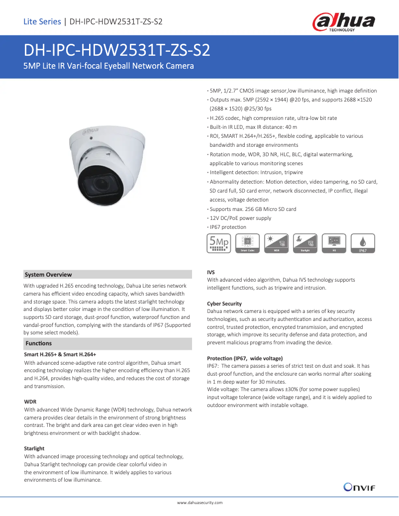 Image de la première page du manuel de l'appareil IPC-HDW2531T-ZS-S2