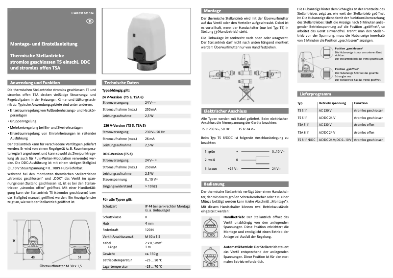 Page 1 de la notice Manuel utilisateur Eberle TS 230