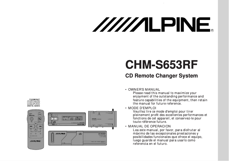 Page n°1 - Manuel utilisateur Alpine CHM-S653RF
