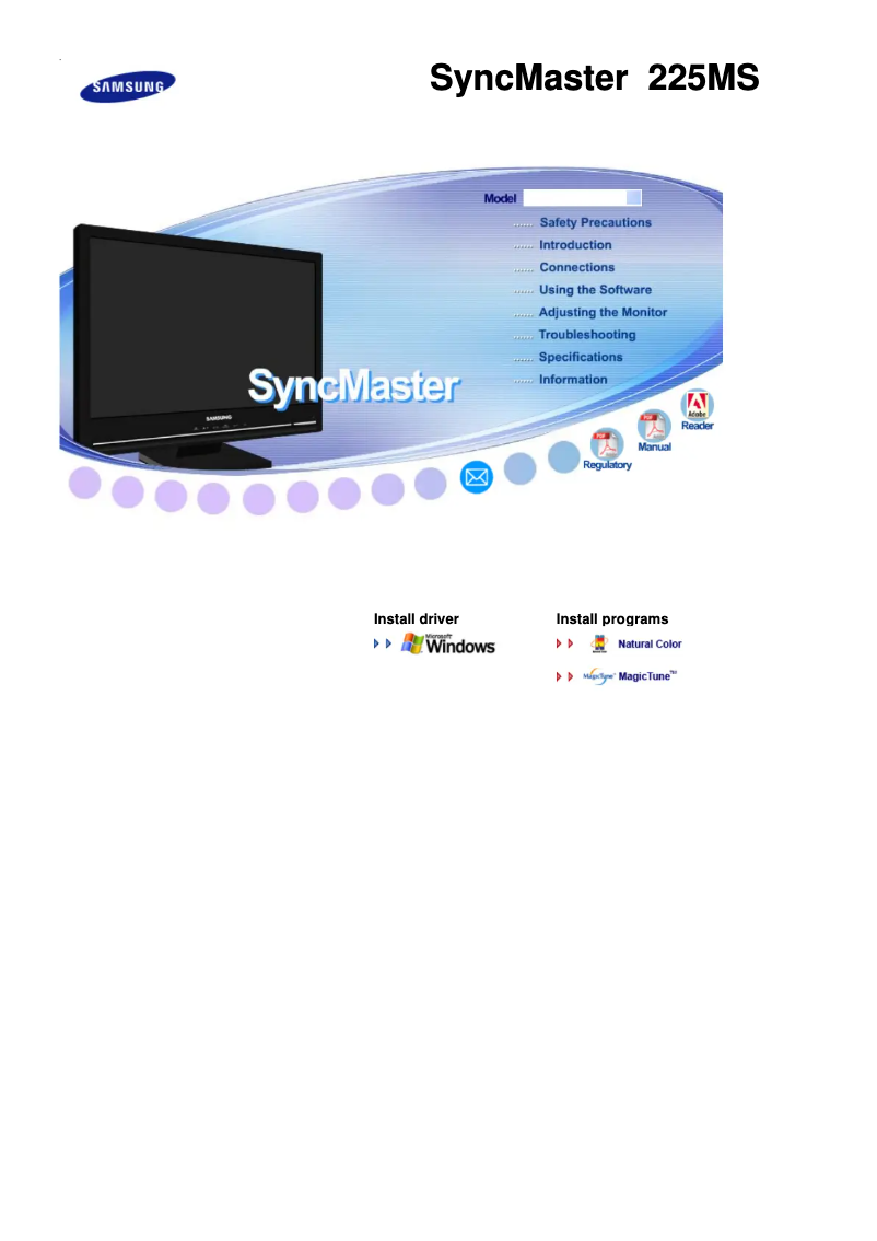 Página 1 del manual Manual de usuario Samsung SyncMaster 225MS