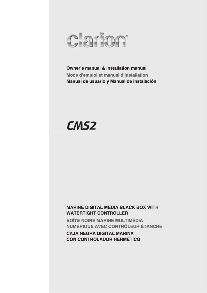 Page n°1 - Manuel utilisateur Clarion CMS2