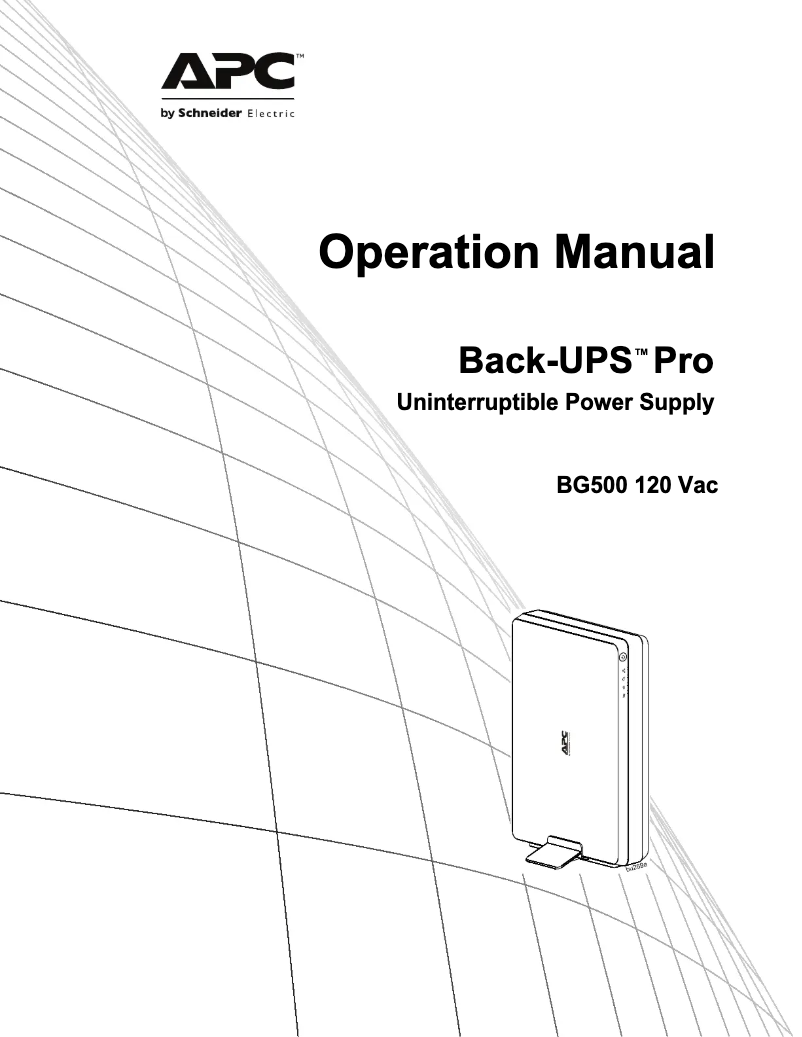 Page 1 de la notice Manuel utilisateur APC Back-UPS Pro 500