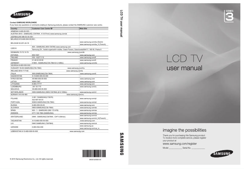 Imagen de la primera página del manual del dispositivo LE19C350D1W