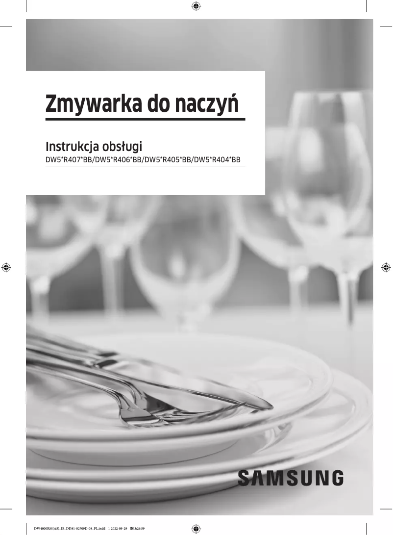 Page 1 de la notice Manuel utilisateur Samsung DW50R4071BB