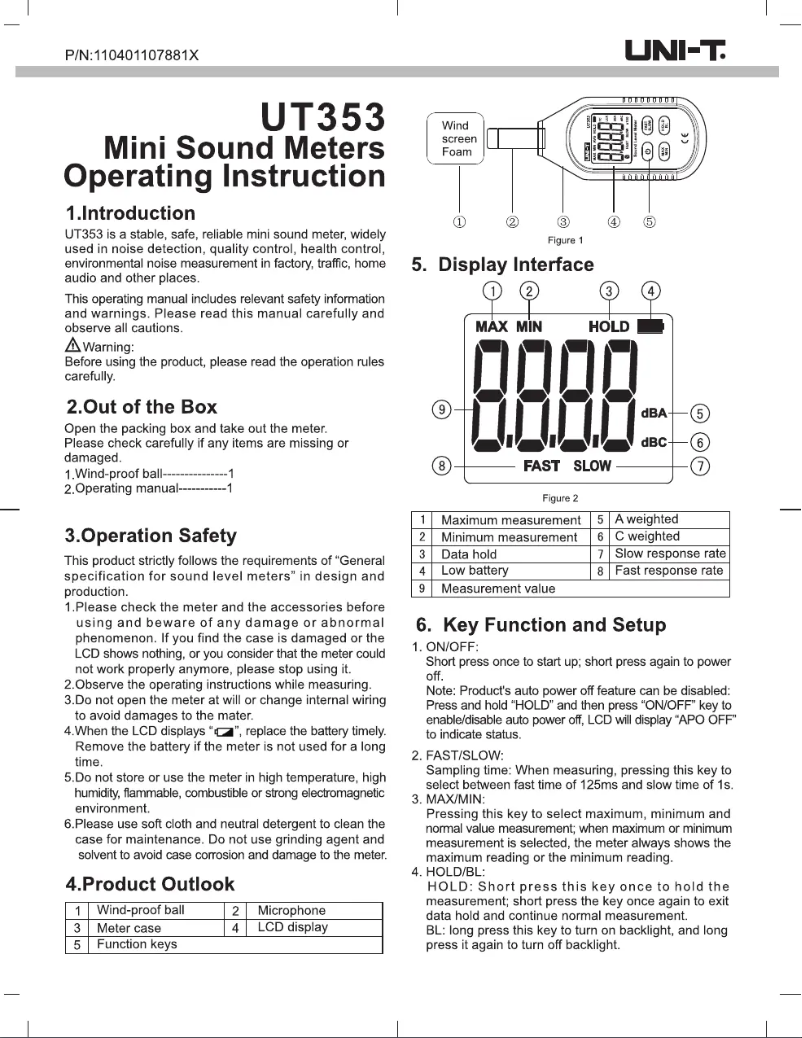 Página 1 del manual Manual de usuario Uni-T UT353