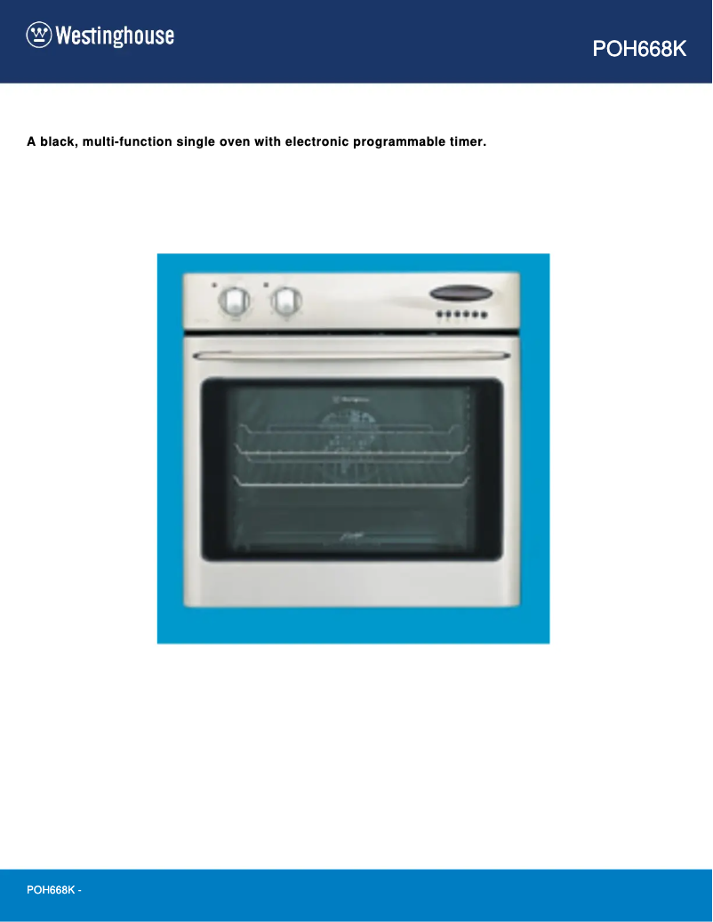 Page 1 de la notice Manuel utilisateur Westinghouse POH668K