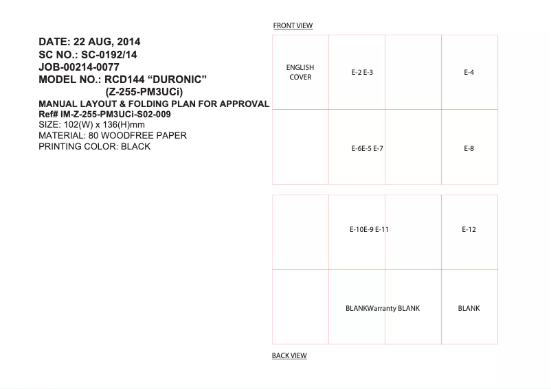 Image de la première page du manuel de l'appareil RCD144