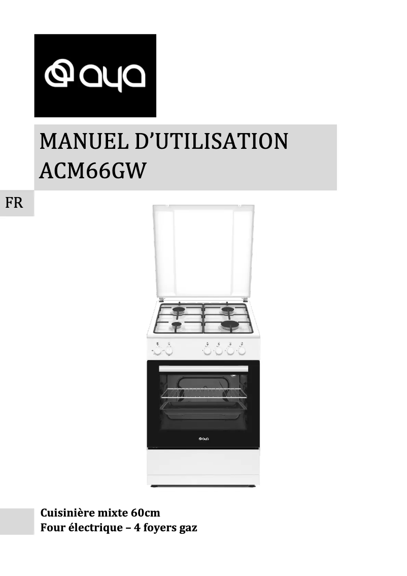 Page n°1 - Manuel utilisateur AYA ACM66GW