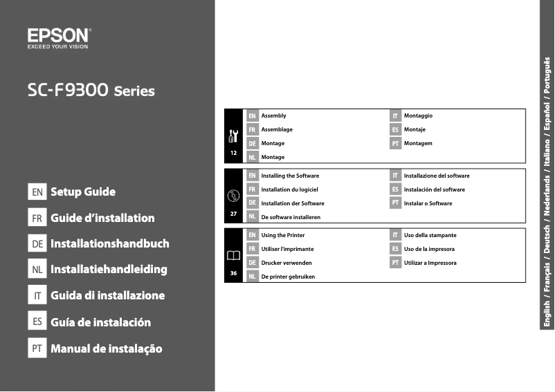 Image de la première page du manuel de l'appareil SureColor SC-F9300