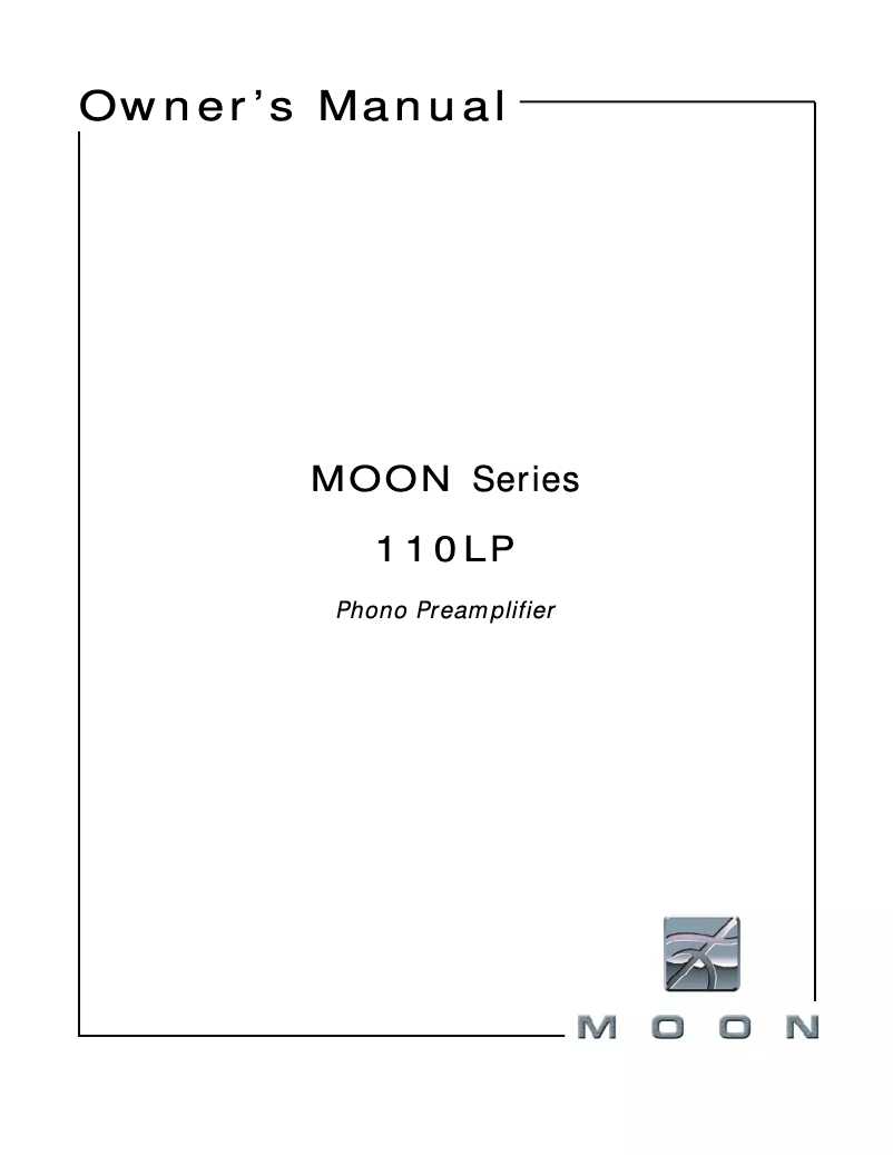 Page 1 de la notice Manuel utilisateur Simaudio MOON 110LP