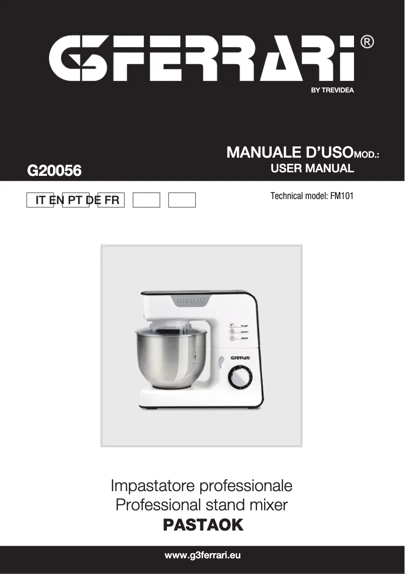 Página 1 del manual Manual de usuario G3 Ferrari PastaOK G20056
