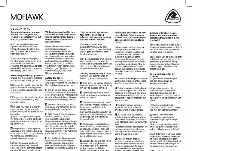 Page 1 de la notice Manuel utilisateur Robens Mohawk