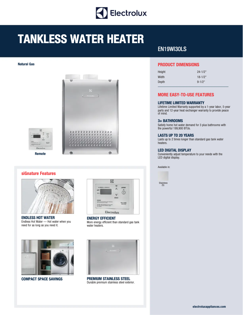 Image de la première page du manuel de l'appareil EN19WI30LS