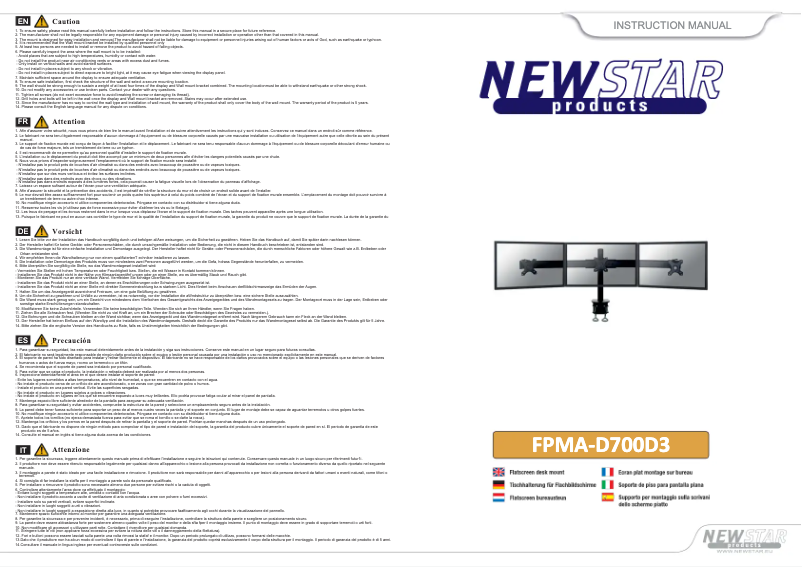 Page n°1 - Manuel utilisateur Newstar FPMA-D700D3