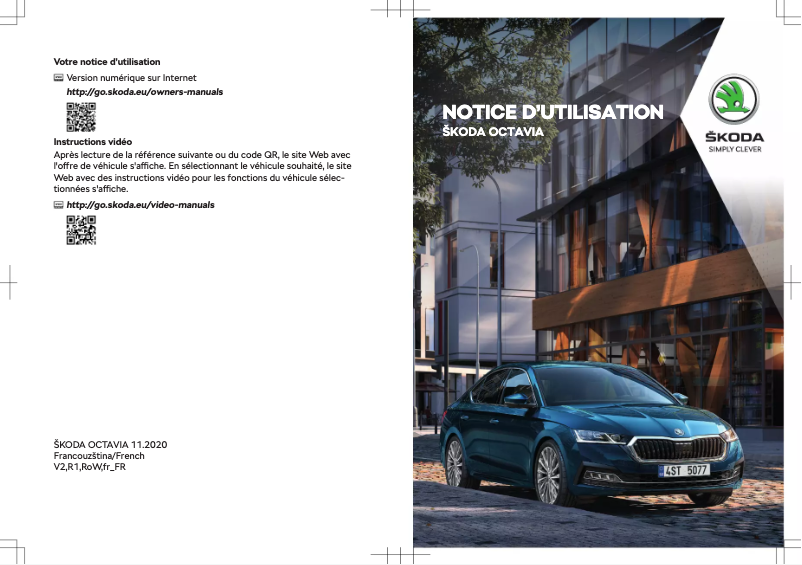 Page 1 de la notice Manuel utilisateur Skoda Octavia (2020)