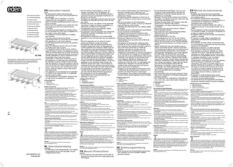 Image de la première page du manuel de l'appareil ED-7018