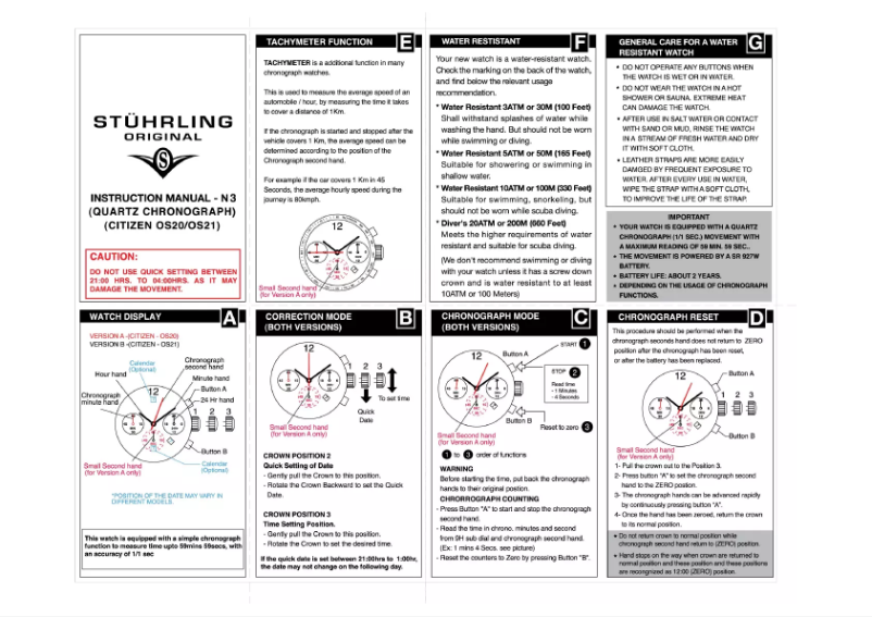 Page n°1 - Manuel utilisateur Stührling Monaco 268B