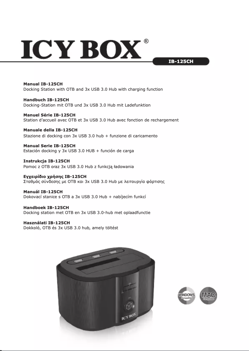 Page n°1 - Manuel utilisateur Raidsonic IB-125CH