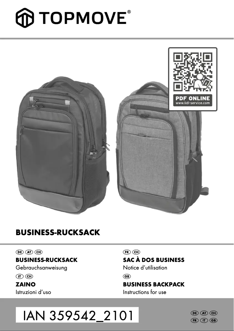 Page n°1 - Manuel utilisateur Topmove IAN 359542