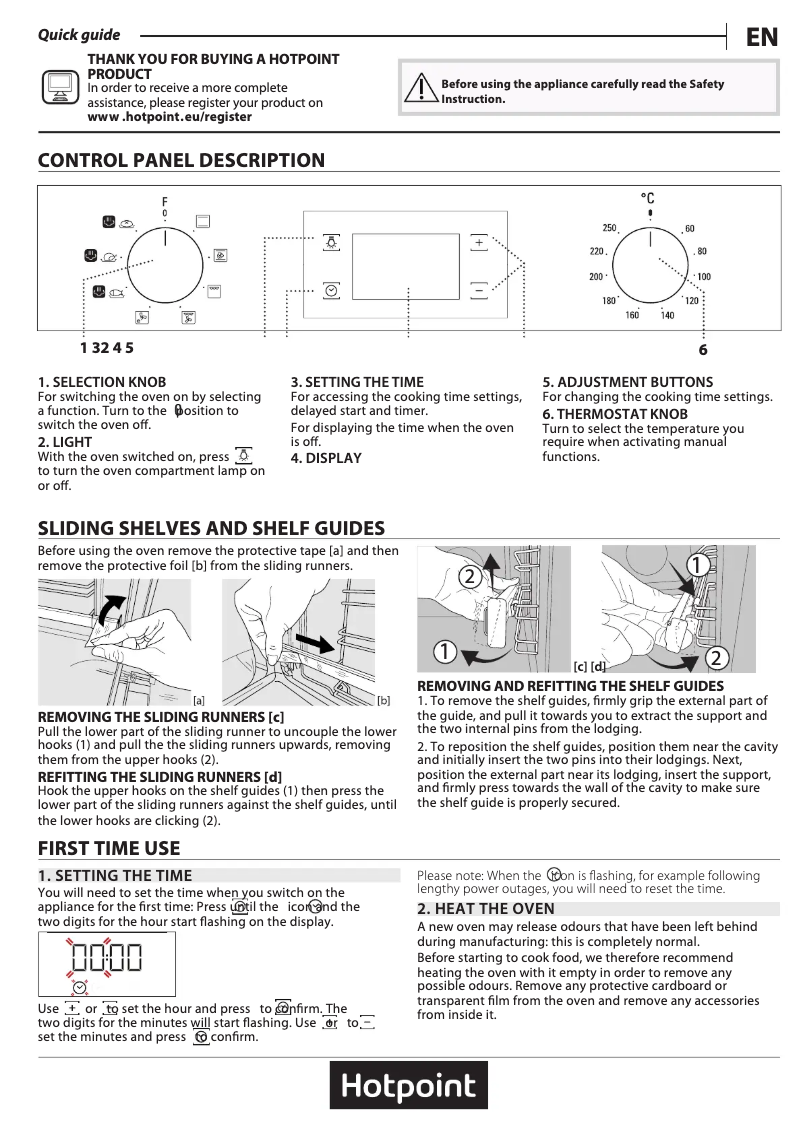 Page 1 de la notice Manuel utilisateur Hotpoint FA4S 544 IX H