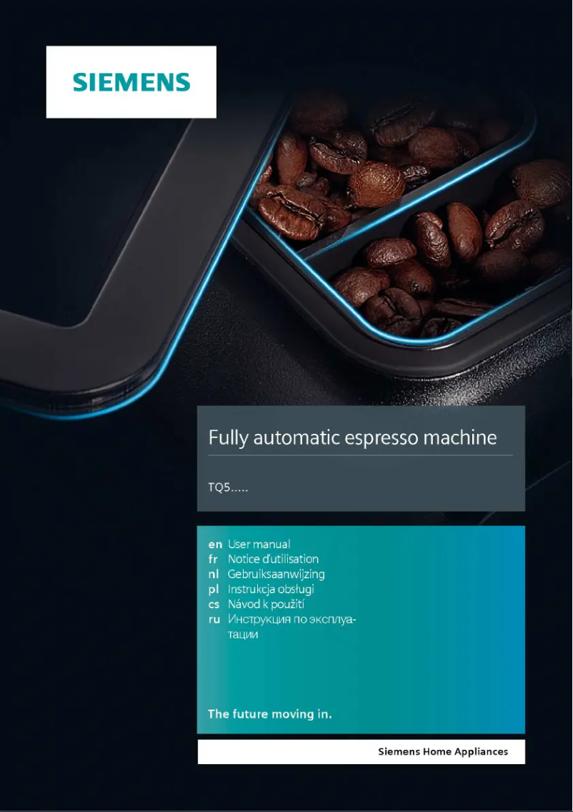 Page n°1 - Manuel utilisateur Siemens EQ.500 integral TQ507D03